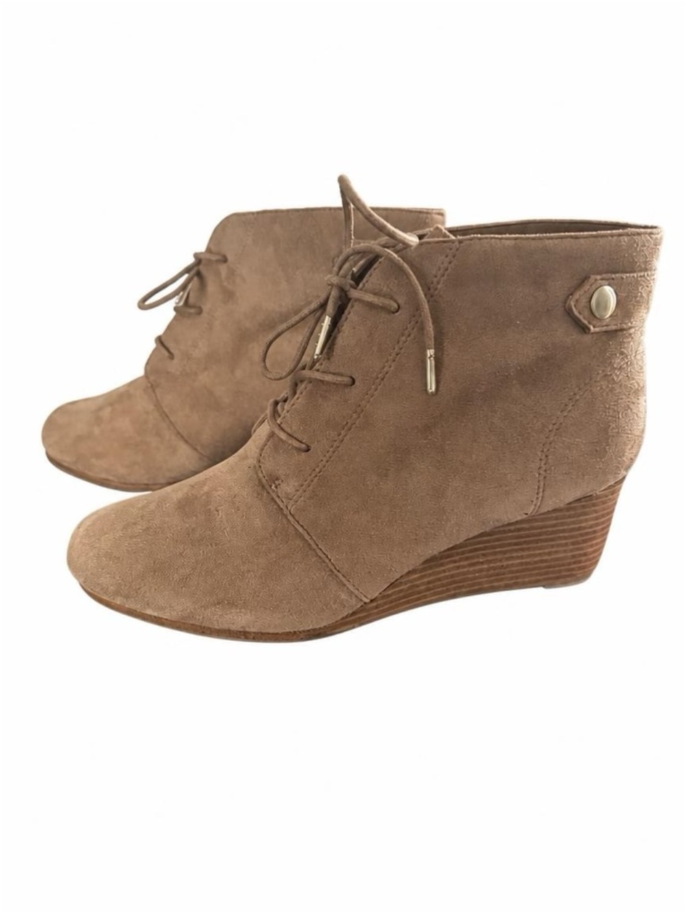 Dr. Scholl's Women's Lace-Up Wedge Ankle Boots in Taupe Suede